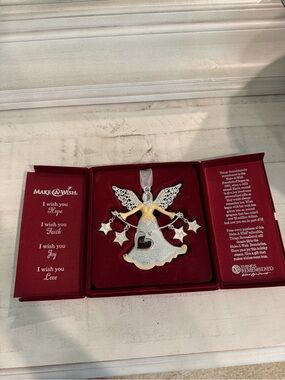 Things Remembered Gold and Silver Angel with Dangling Stars Ornament